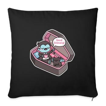 Cute Vampire Wakes Up In Coffin Good Evening - Sofa pillowcase 17,3'' x 17,3'' (45 x 45 cm) - black - Front