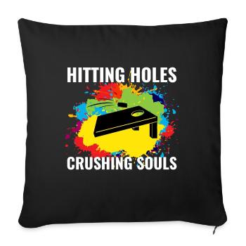Cornhole Bean Bag Toss Outdoor Lawn Game Funny - Sofa pillowcase 17,3'' x 17,3'' (45 x 45 cm) - black - Front
