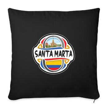 Santa Marta Kolumbien Flagge Reise Souvenir Abzeichen St - Sofakissenbezug 45 x 45 cm - Schwarz - Vorne
