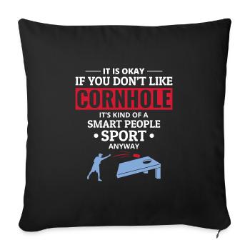 Cornhole Bean Bag Toss Outdoor Lawn Game Funny - Sofa pillowcase 17,3'' x 17,3'' (45 x 45 cm) - black - Front