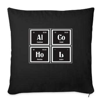 | de l’alcool Tableau périodique des éléments - Housse de coussin décorative 45 x 45 cm - noir - Devant