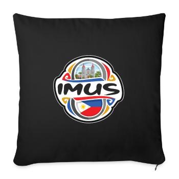 Imus Philippines Drapeau Badge Voyage Souvenir Timbre - Housse de coussin décorative 45 x 45 cm - noir - Devant
