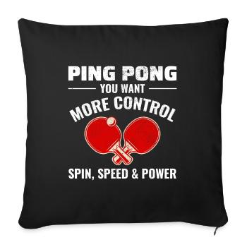 Ping Pong Master Tischtennis Trainer Paddelspieler - Sofakissenbezug 45 x 45 cm - Schwarz - Vorne