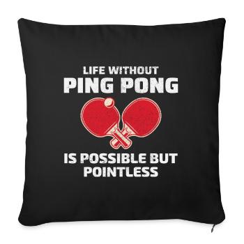 Ping Pong Master Table Tennis Coach Paddle Player - Sofa pillowcase 17,3'' x 17,3'' (45 x 45 cm) - black - Front