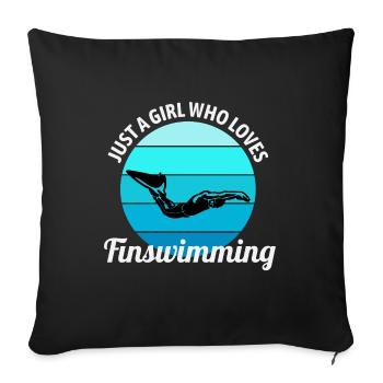 Finswimming Swimming Swimmer Swim Water sport - Sofa pillowcase 17,3'' x 17,3'' (45 x 45 cm) - black - Front