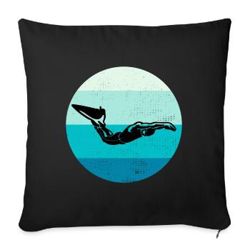 Finswimming Swimming Swimmer Swim Water sport - Sofa pillowcase 17,3'' x 17,3'' (45 x 45 cm) - black - Front