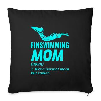 Finswimming Mom Swimming Swimmer Swim Water sport - Sofa pillowcase 17,3'' x 17,3'' (45 x 45 cm) - black - Front