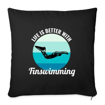 Finswimming Swimming Swimmer Swim Water sport - Sofa pillowcase 17,3'' x 17,3'' (45 x 45 cm) - black - Front
