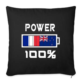 New Zealand and France Power 100% - Sofa pillowcase 17,3'' x 17,3'' (45 x 45 cm) - black - Front