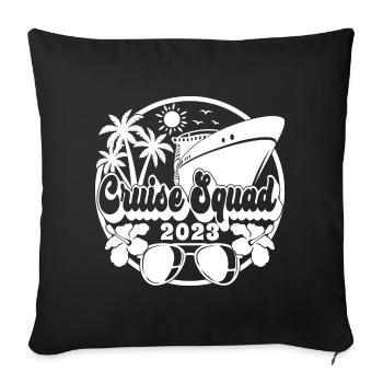 Cruise Squad 2023 Croisière Famille Amis Vacances - Housse de coussin décorative 45 x 45 cm - noir - Devant