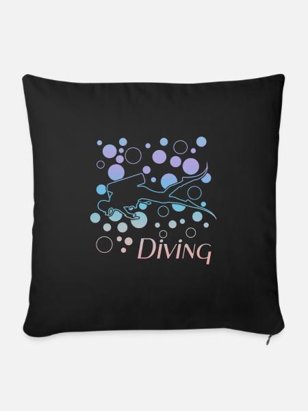 Diving - Sofakissenbezug 45 x 45 cm - Schwarz
