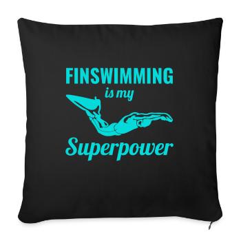 Finswimming Swimming Swimmer Swim Water sport - Sofa pillowcase 17,3'' x 17,3'' (45 x 45 cm) - black - Front