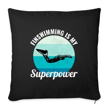 Finswimming Swimming Swimmer Swim Water sport - Sofa pillowcase 17,3'' x 17,3'' (45 x 45 cm) - black - Front