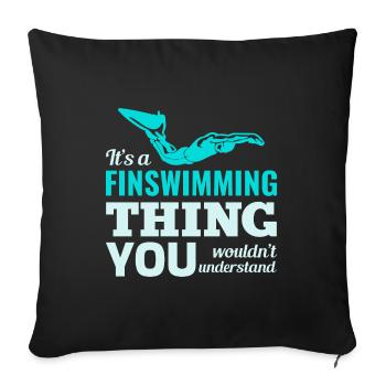 Finswimming Swimming Swimmer Swim Water sport - Sofa pillowcase 17,3'' x 17,3'' (45 x 45 cm) - black - Front