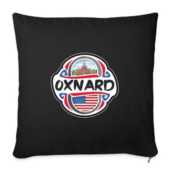 Oxnard USA Drapeau des États-Unis Souvenir de voyage Badg - Housse de coussin décorative 45 x 45 cm - noir - Devant
