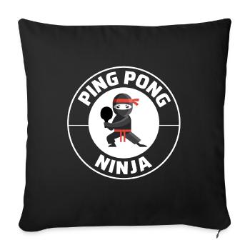 Ping Pong Master Table Tennis Ninja Warrior Funny - Sofa pillowcase 17,3'' x 17,3'' (45 x 45 cm) - black - Front
