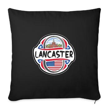 Lancaster USA Vereinigte Staaten Flagge Reisesouvenir B - Sofakissenbezug 45 x 45 cm - Schwarz - Vorne