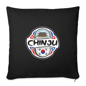 Chinju Südkorea Flagge Reise Souvenir Abzeichen Stam - Sofakissenbezug 45 x 45 cm - Schwarz - Vorne