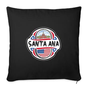 Santa Ana USA Flagge Reisesouvenir B - Sofakissenbezug 45 x 45 cm - Schwarz - Vorne