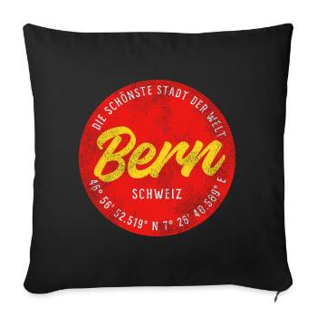 Bern Kreis Logo – Die schönste Stadt - Sofakissenbezug 45 x 45 cm - Schwarz - Vorne