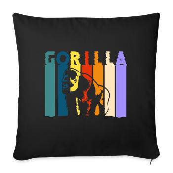 Gorilla Banana Chimpanzee - Sofa pillowcase 17,3'' x 17,3'' (45 x 45 cm) - black - Front