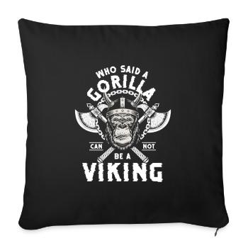 Gorilla Banana Chimpanzee Fitness - Sofa pillowcase 17,3'' x 17,3'' (45 x 45 cm) - black - Front