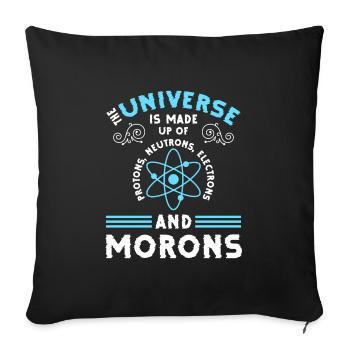 Astronaute astronomie voyage dans l'espace système solaire - Housse de coussin décorative 45 x 45 cm - noir - Devant