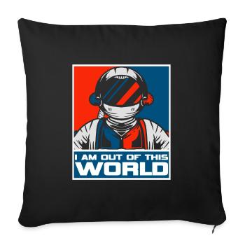 Astronaut universe spaceship galaxy - Sofa pillowcase 17,3'' x 17,3'' (45 x 45 cm) - black - Front