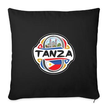 Tanza Philippines Flag Badge Travel Souvenir Stamp - Sofa pillowcase 17,3'' x 17,3'' (45 x 45 cm) - black - Front