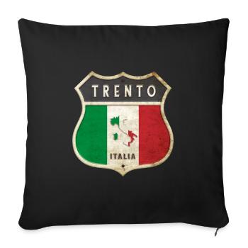Trient Italien Wappen Flaggen Design - Sofakissenbezug 45 x 45 cm - Schwarz - Vorne