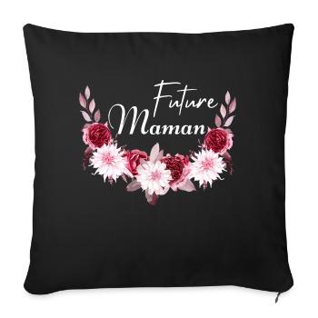 future maman idée cadeau - Housse de coussin décorative 45 x 45 cm - noir - Devant