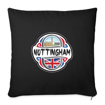 Nottingham Royaume-Uni Drapeau Du Royaume-Uni Souvenir de voyage - Housse de coussin décorative 45 x 45 cm - noir - Devant
