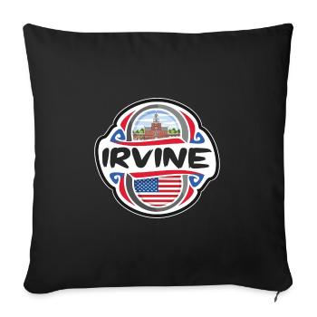 Irvine USA United States Flag Travel Souvenir Badg - Sofa pillowcase 17,3'' x 17,3'' (45 x 45 cm) - black - Front