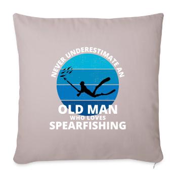 Spearfishing Fishing Old Man Grandpa Fathers day - Sofa pillowcase 17,3'' x 17,3'' (45 x 45 cm) - light taupe - Front