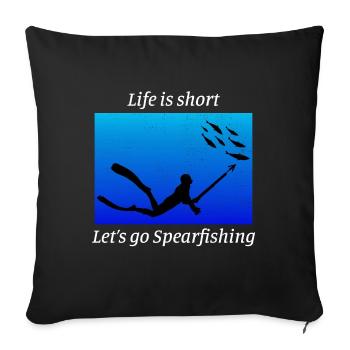 Pêche sous-marine Pêche sous-marine Pêche au harpon - Housse de coussin décorative 45 x 45 cm - noir - Devant