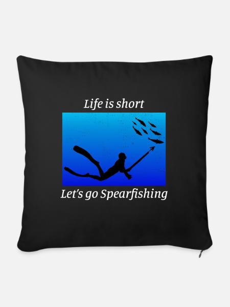 Speerfischen Speerfischen Speerfischer Fischen - Sofakissenbezug 45 x 45 cm - Schwarz