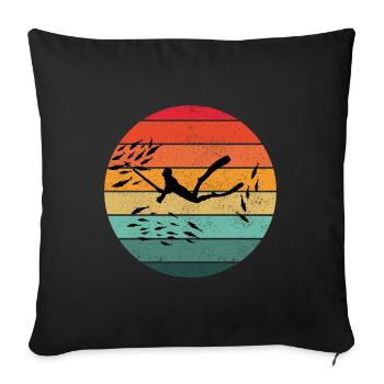 Pêche sous-marine Pêche sous-marine Pêche au harpon - Housse de coussin décorative 45 x 45 cm - noir - Devant