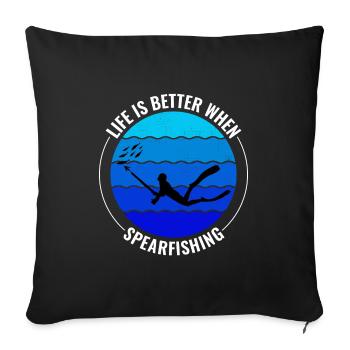 Pêche sous-marine Pêche sous-marine Pêche au harpon - Housse de coussin décorative 45 x 45 cm - noir - Devant