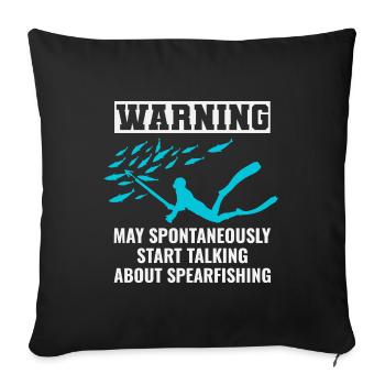 Pêche sous-marine Pêche sous-marine Pêche au harpon - Housse de coussin décorative 45 x 45 cm - noir - Devant