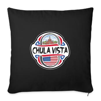 Chula Vista USA Vereinigte Staaten Flagge Reisesouvenir - Sofakissenbezug 45 x 45 cm - Schwarz - Vorne