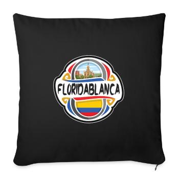 Badge souvenir de voyage Floridablanca Colombia Flag - Housse de coussin décorative 45 x 45 cm - noir - Devant