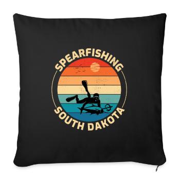 Pêche sous-marine Pêche sous-marine Pêche au harpon - Housse de coussin décorative 45 x 45 cm - noir - Devant
