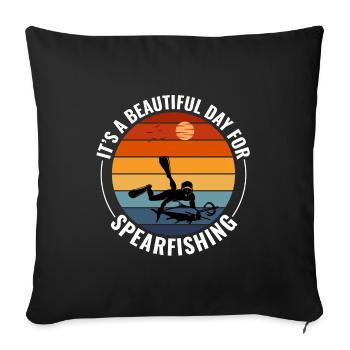 Pêche sous-marine Pêche sous-marine Pêche au harpon - Housse de coussin décorative 45 x 45 cm - noir - Devant