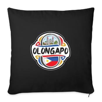 Olongapo Philippines Flag Travel Souvenir Badge St - Sofa pillowcase 17,3'' x 17,3'' (45 x 45 cm) - black - Front