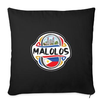 Malolos Philippines Drapeau Voyage Souvenir Badge Sta - Housse de coussin décorative 45 x 45 cm - noir - Devant