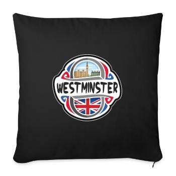 Westminster UK Vereinigtes Königreich Flagge Reisesouvenir - Sofakissenbezug 45 x 45 cm - Schwarz - Vorne