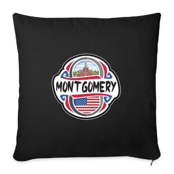 Montgomery USA United States Flag Travel Souvenir - Sofa pillowcase 17,3'' x 17,3'' (45 x 45 cm) - black - Front