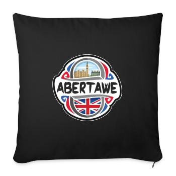 Abertawe Royaume-Uni Royaume-Uni Drapeau Souvenir de voyage Ba - Housse de coussin décorative 45 x 45 cm - noir - Devant