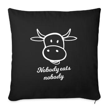 Meat no thanks - Sofa pillowcase 17,3'' x 17,3'' (45 x 45 cm) - black - Front