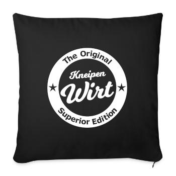 Kneipen Wirt - Sofakissenbezug 45 x 45 cm - Schwarz - Vorne